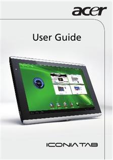 Acer Iconia Tab A 500 manual. Smartphone Instructions.